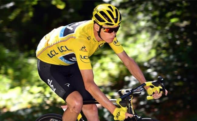 Chris Froome pedaleando