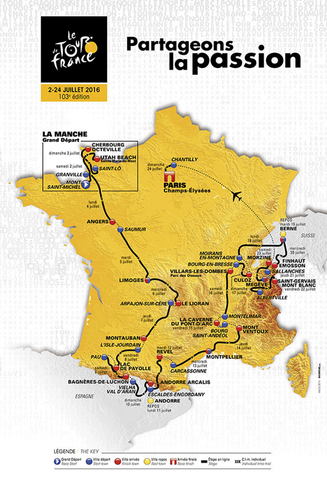 Mapa Tour de Francia