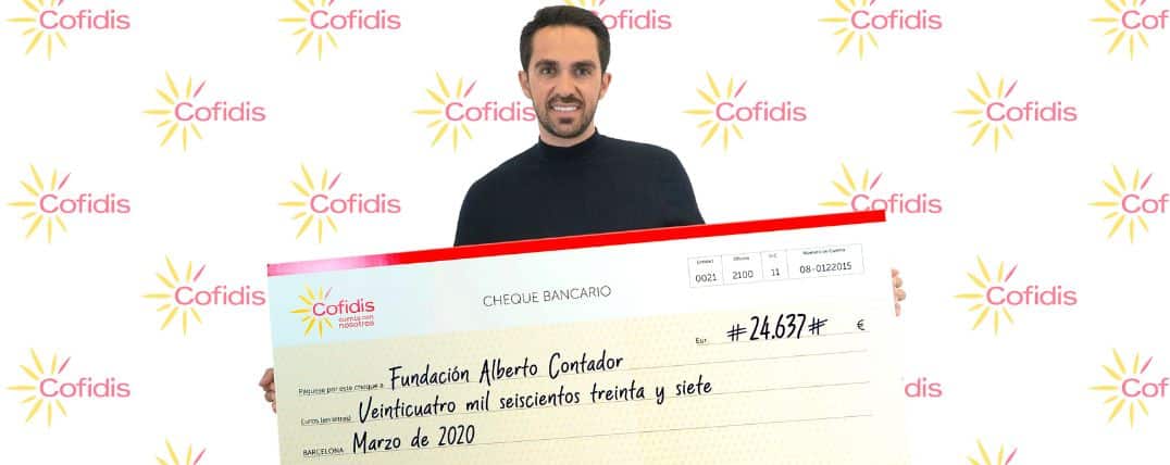 Cofidis dona 25.000 euros a la Fundación Alberto Contador