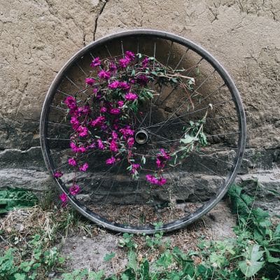 Bicicletas recicladas para jardín